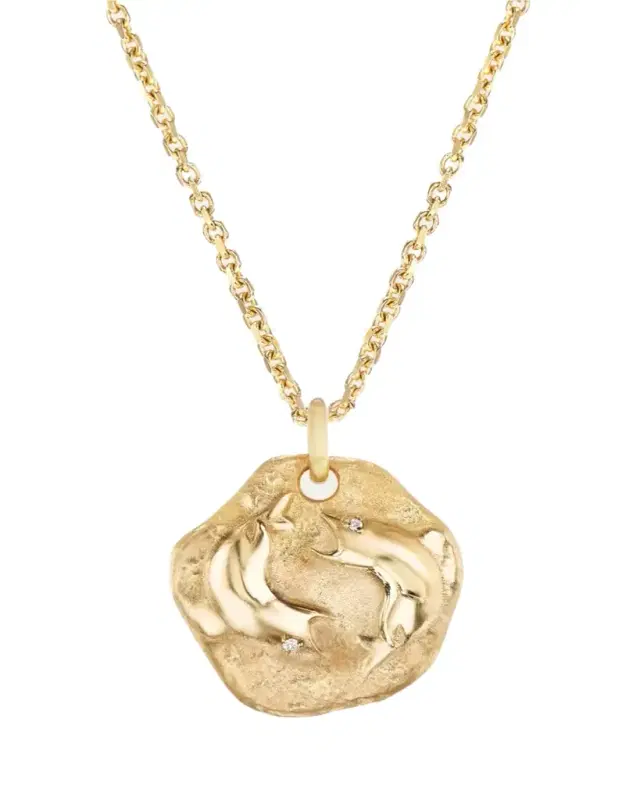 Aaryah 18K Yellow Gold Mini Diamond Zodiac Pendant Necklace