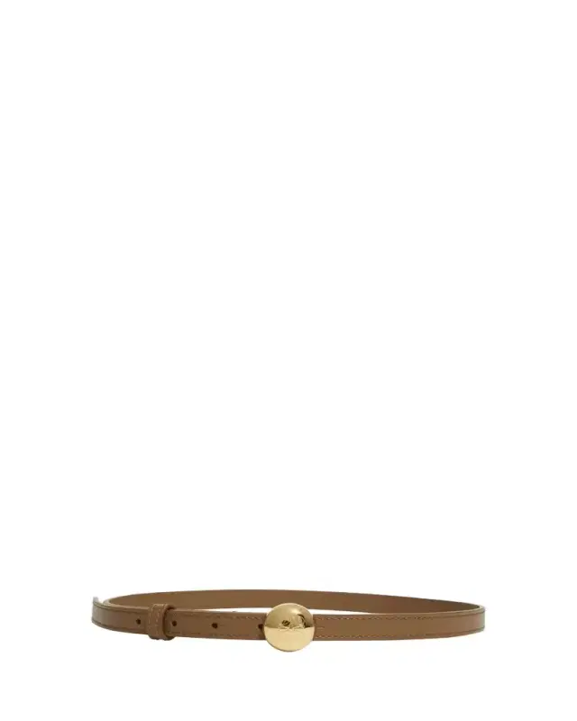 Smooth Leather Skinny Belt
