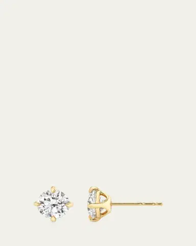 VRAI 14K Gold Brilliant Round Solitaire Lab Grown Diamond Stud Earrings, 4.00tcw | Thumbnail 2