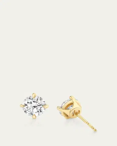 VRAI 14K Gold Brilliant Round Solitaire Lab Grown Diamond Stud Earrings, 4.00tcw | Thumbnail 3