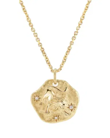 Aaryah 18K Yellow Gold Mini Diamond Zodiac Pendant Necklace | Thumbnail 1 Aaryah 18K Yellow Gold Mini Diamond Zodiac Pendant Necklace | Thumbnail 1
