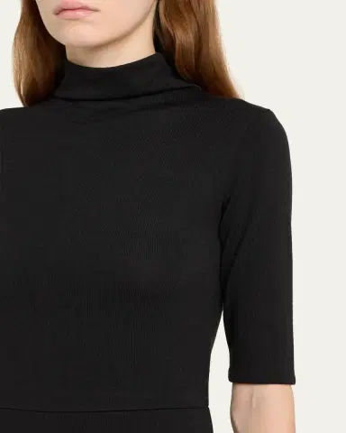 Vince Elbow-Sleeve Turtleneck Midi Dress | Thumbnail 5