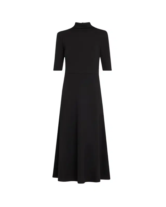 Vince Elbow-Sleeve Turtleneck Midi Dress