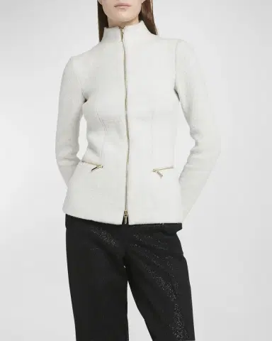 Giorgio Armani Cashmere-Blend Zip-Up Knit Jacket | Thumbnail 6 Giorgio Armani Cashmere-Blend Zip-Up Knit Jacket | Thumbnail 6