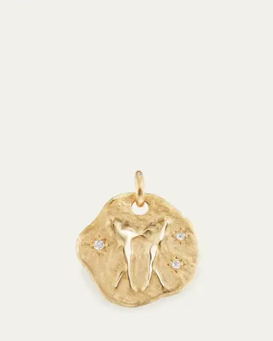 Aaryah 18K Yellow Gold Large Diamond Zodiac Pendant Necklace | Thumbnail 2 Aaryah 18K Yellow Gold Large Diamond Zodiac Pendant Necklace | Thumbnail 2