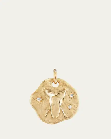 Aaryah 18K Yellow Gold Mini Diamond Zodiac Pendant Necklace | Thumbnail 2