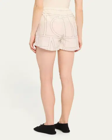 TOTEME Monogram Cotton PJ Shorts | Thumbnail 3