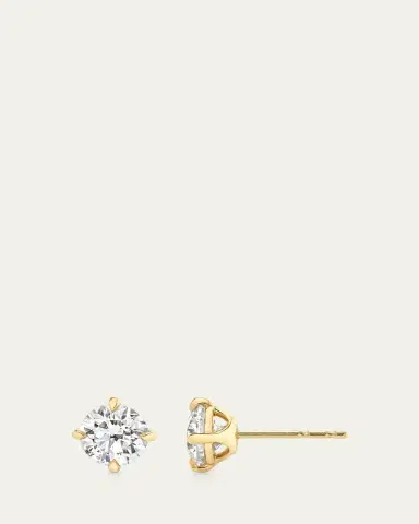 VRAI 14K Gold Brilliant Round Solitaire Lab Grown Diamond Stud Earrings, 1.0tcw | Thumbnail 2