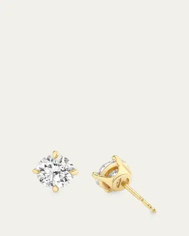 VRAI 14K Gold Brilliant Round Solitaire Lab Grown Diamond Stud Earrings, 1.0tcw | Thumbnail 3