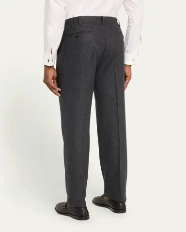 Cesare Attolini Men's Flat-Front Flannel Trousers | Thumbnail 3