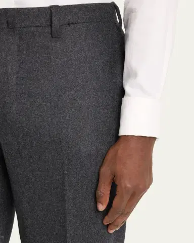 Cesare Attolini Men's Flat-Front Flannel Trousers | Thumbnail 5