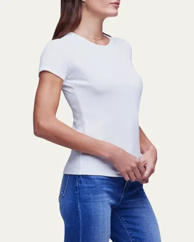 L'Agence Ressi Ribbed Short-Sleeve Tee | Thumbnail 4