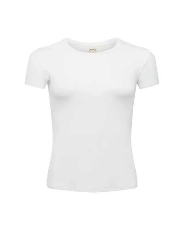 L'Agence Ressi Ribbed Short-Sleeve Tee
