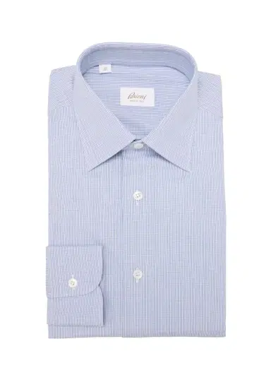 Brioni Men's Cotton Mini Graph Check Dress Shirt | Thumbnail 3 Brioni Men's Cotton Mini Graph Check Dress Shirt | Thumbnail 3