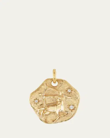 Aaryah 18K Yellow Gold Mini Diamond Zodiac Pendant Necklace | Thumbnail 2