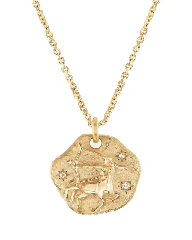 Aaryah 18K Yellow Gold Mini Diamond Zodiac Pendant Necklace