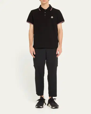 Moncler Men's Pique Logo Patch Polo Shirt | Thumbnail 2