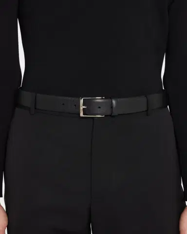 Simonnot Godard Men's Galuchat Grained Leather Belt, 35mm | Thumbnail 2