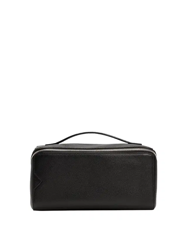 Men's V-Line Soft Leather Toiletry Bag