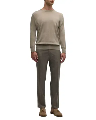 Giorgio Armani Men's Flat-Front Wool Trousers | Thumbnail 1 Giorgio Armani Men's Flat-Front Wool Trousers | Thumbnail 1