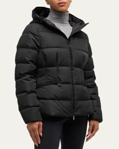 Moncler Avoce Hooded Puffer Jacket with Elastic Belt | Thumbnail 4