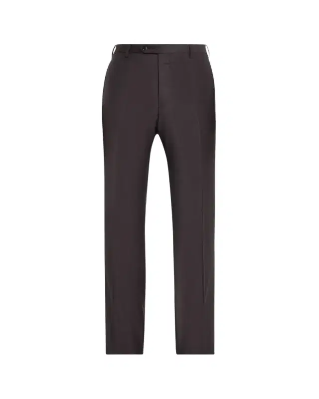 Giorgio Armani Men's Flat-Front Wool Trousers