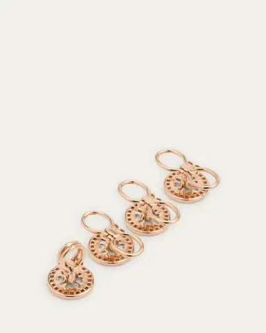 Jan Leslie Men's 18K Rose Gold Mother Of Pearl and Diamond Tuxedo Studs | Thumbnail 4
