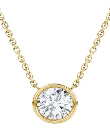 VRAI Round Bezel-Cut Lab Grown Diamond Solitaire Necklace, 0.75tcw | Thumbnail 1