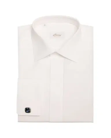 Brioni Men's Cotton Poplin French-Cuff Dress Shirt | Thumbnail 1
