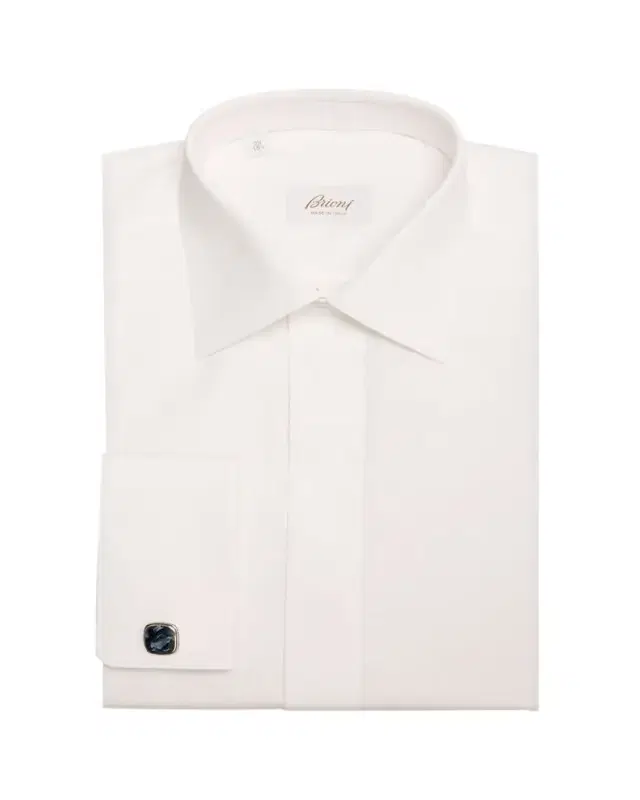 Brioni Men's Cotton Poplin French-Cuff Dress Shirt