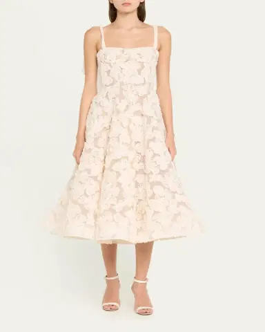 Bronx and Banco Sabrina Lace Midi Dress with Bow Details | Thumbnail 2