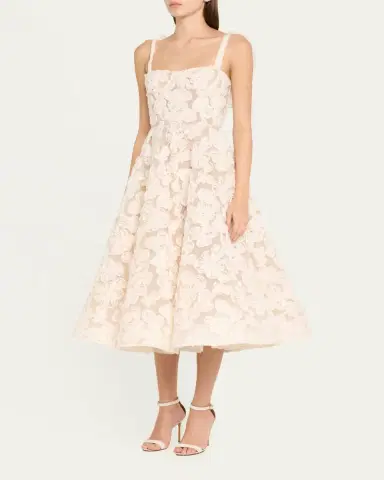 Bronx and Banco Sabrina Lace Midi Dress with Bow Details | Thumbnail 4