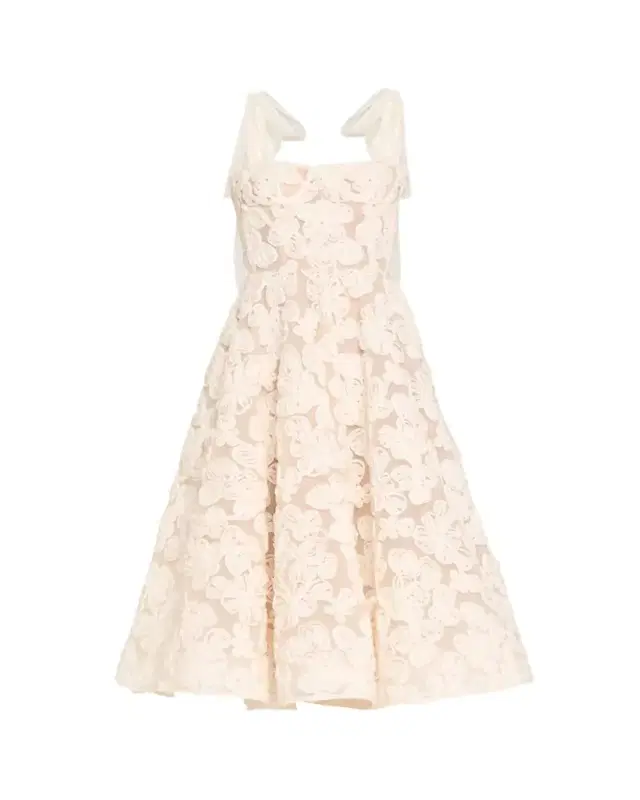 Sabrina Lace Midi Dress with Bow Details
