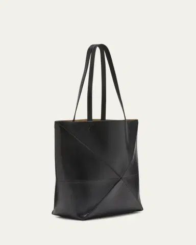 Loewe Puzzle Fold Medium Tote Bag in Shiny Leather | Thumbnail 3