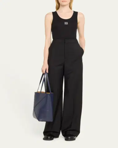 Loewe Puzzle Fold Medium Tote Bag in Shiny Leather | Thumbnail 9