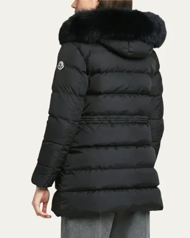 Moncler Aphroti Mid-Length Puffer Jacket with Shearling Hood Trim | Thumbnail 3 Moncler Aphroti Mid-Length Puffer Jacket with Shearling Hood Trim | Thumbnail 3