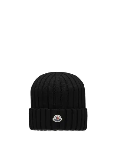 Moncler Logo Ribbed Wool Beanie | Thumbnail 1