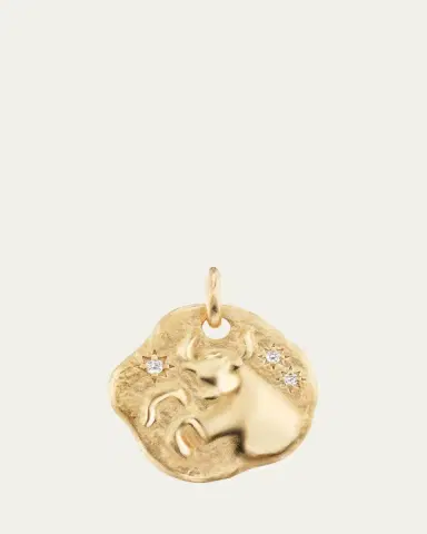 Aaryah 18K Yellow Gold Large Diamond Zodiac Pendant Necklace | Thumbnail 2 Aaryah 18K Yellow Gold Large Diamond Zodiac Pendant Necklace | Thumbnail 2