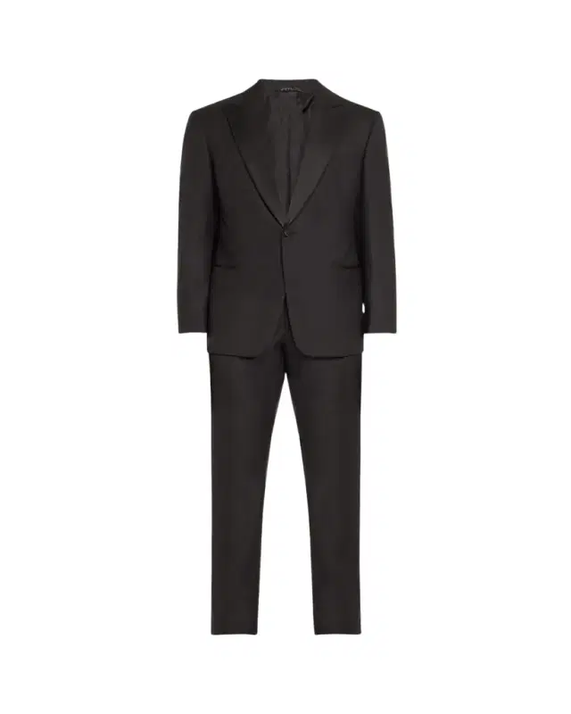 Men's Wool Satin-Lapel Two-Piece Tuxedo Set