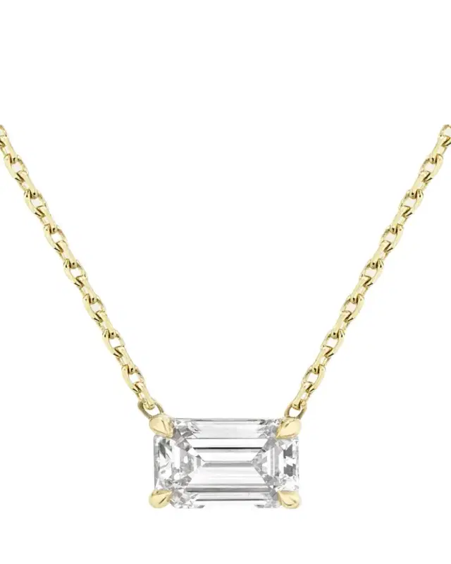 Emerald-Cut Solitaire Lab Grown Diamond Necklace, 1.0tcw