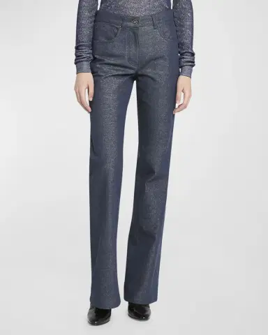 Giorgio Armani Bootleg Denim Jeans with Logo Embroidery | Thumbnail 3 Giorgio Armani Bootleg Denim Jeans with Logo Embroidery | Thumbnail 3