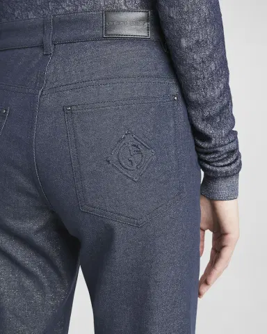 Giorgio Armani Bootleg Denim Jeans with Logo Embroidery | Thumbnail 4 Giorgio Armani Bootleg Denim Jeans with Logo Embroidery | Thumbnail 4