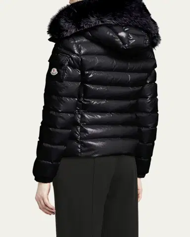 Moncler Badyf Faux Fur-Trimmed Hooded Short Down Jacket | Thumbnail 3