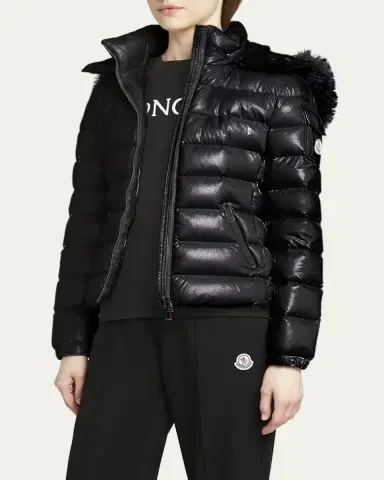 Moncler Badyf Faux Fur-Trimmed Hooded Short Down Jacket | Thumbnail 4