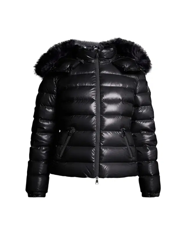 Moncler Badyf Faux Fur-Trimmed Hooded Short Down Jacket