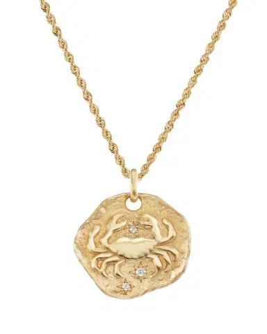 Aaryah 18K Yellow Gold Large Diamond Zodiac Pendant Necklace | Thumbnail 1 Aaryah 18K Yellow Gold Large Diamond Zodiac Pendant Necklace | Thumbnail 1