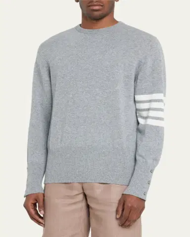 Thom Browne Men's Striped-Sleeve Cashmere Sweater | Thumbnail 4