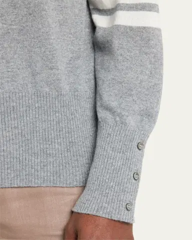 Thom Browne Men's Striped-Sleeve Cashmere Sweater | Thumbnail 5