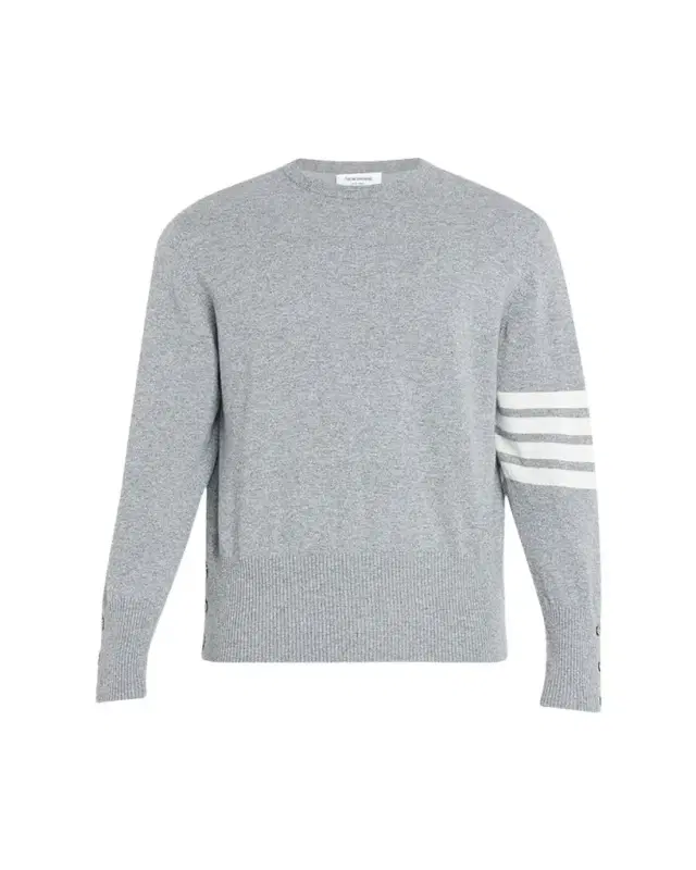 Thom Browne Men's Striped-Sleeve Cashmere Sweater