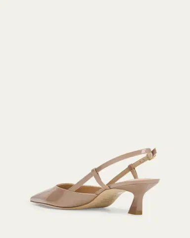 Stuart Weitzman Vinnie Patent Kitten Slingback Pumps | Thumbnail 4